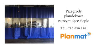 Przegrody plandekowe zatrzymujace ciepło